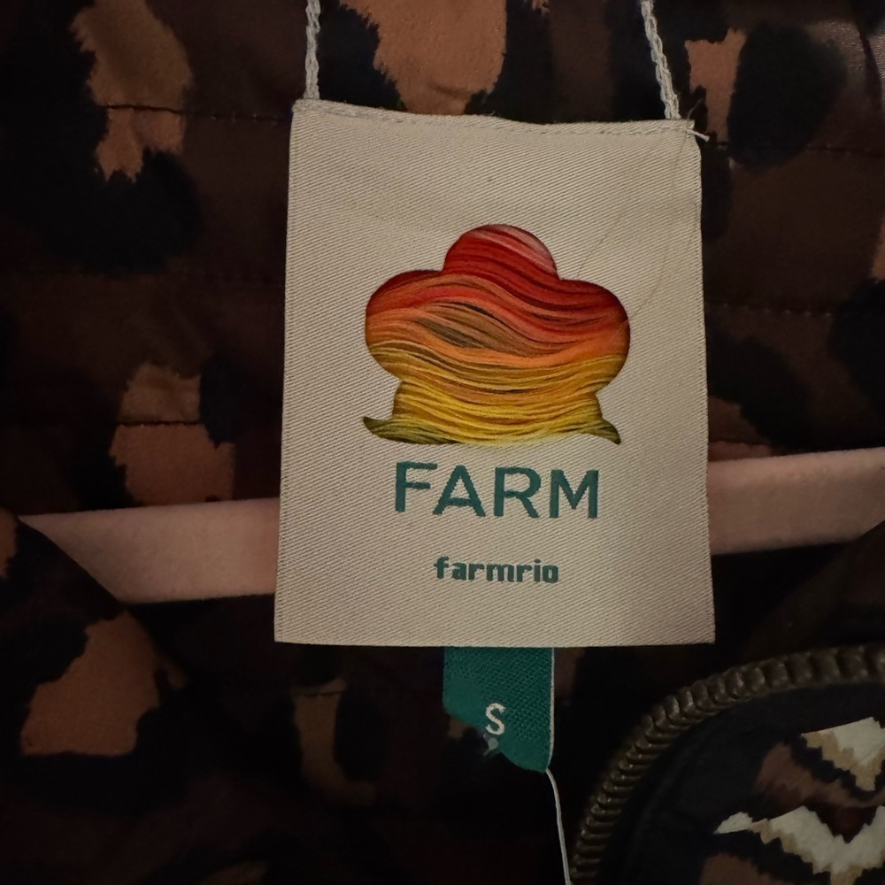 FARM Rio Ainika Puffer Jacket Brown Size Small - Picture 6 of 11